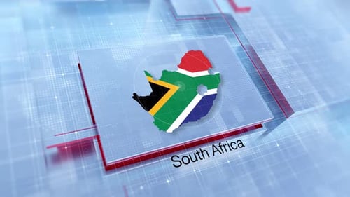 Animated 3D South Africa Map with Flag for Digital News