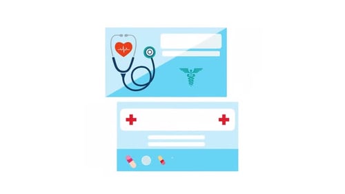 Animated Flat Design Medical Healthcare Cards Reveal