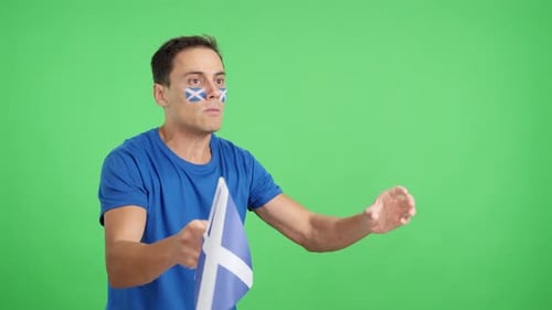 Man Cheering for Scotland Angry with the Decision of Referee