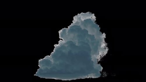 Backlit Cumulus Cloud on Transparent Background