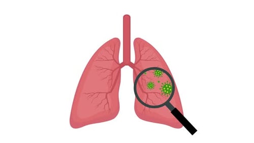 Flat Design Lungs Virus Detection with Magnifying Glass