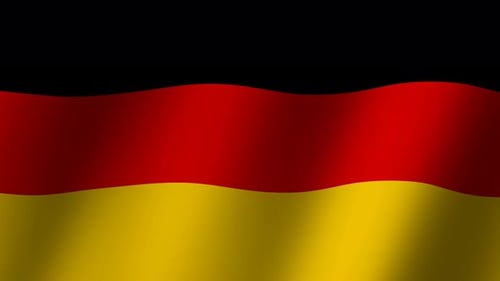 Realistic Waving German Flag Animation on Black Background