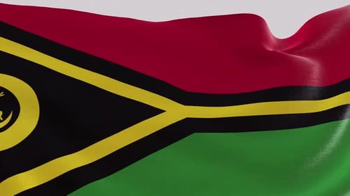 Vanuatu Flag Waving Realistic Loop Animation