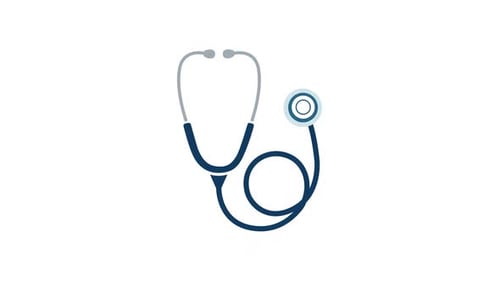 Flat Design Stethoscope Reveal Animated Icon