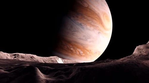 Jupiter von seinem Mond aus gesehen