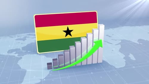 Ghana Economic Growth Bar Chart Graph Rising Green Arrow