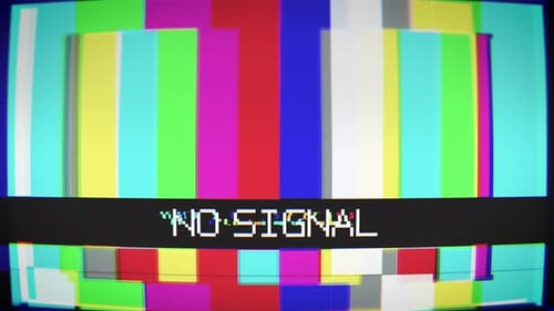 Retro TV No Signal Glitch Broadcast