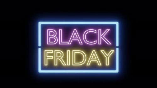 Glowing Neon Black Friday Display Animation