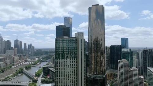 Melbourne Australia vic city CBD skyline skyscraper apartments aerial view high-rise buildings World