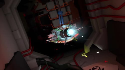 Futuristic Spacecraft in Industrial Environment