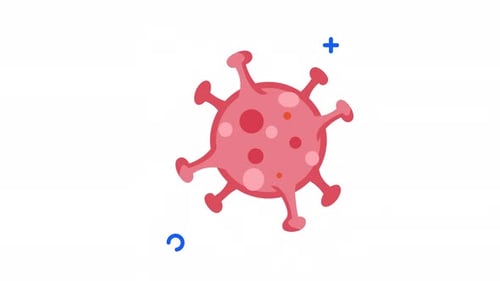 Flat Design Animated Virus Microorganism Icon