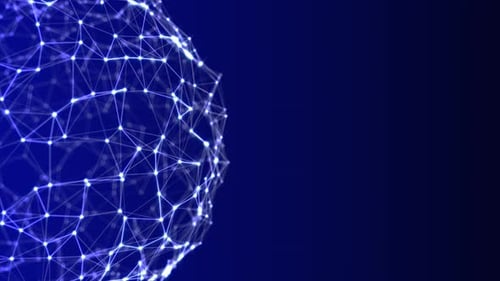 Futuristic Glowing Network Sphere Background Loop