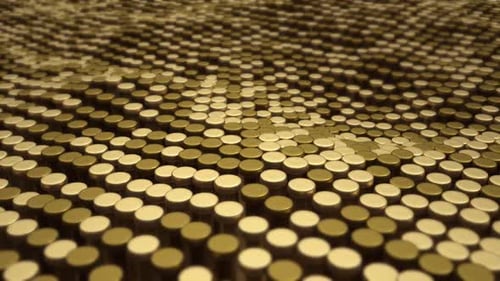 Abstract Cylindrical Pattern in Gold Tones