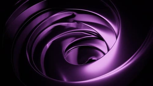 Abstract Swirling Purple Metallic Tunnel Loop Background