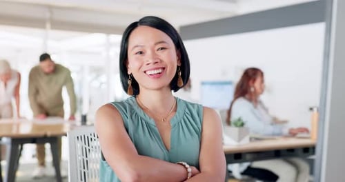 Startup business leader, portrait of woman boss in Indonesia, equality and empowerment in office