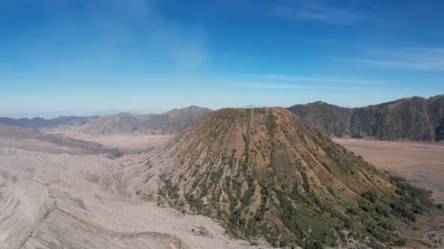 4K Panoramic Drone Video around Mount Bromo Crater, East Java Indonesia
