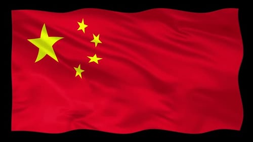 Realistic Waving Flag of China Loop Animation