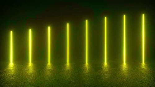 Rangée de lumières bleues dans l'obscurité