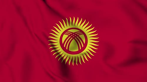 Realistic Waving Flag of Kyrgyzstan Loop
