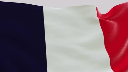 Realistic French Flag Waving Loop Animation