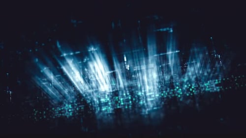 Futuristic Digital Network Grid with Glowing Blue Particles Background