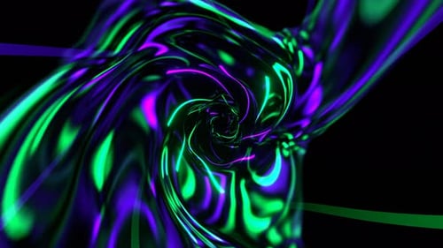 Purple And Turquoise Wave Tunnel Of Colored Neons Background Vj Loop In 4K