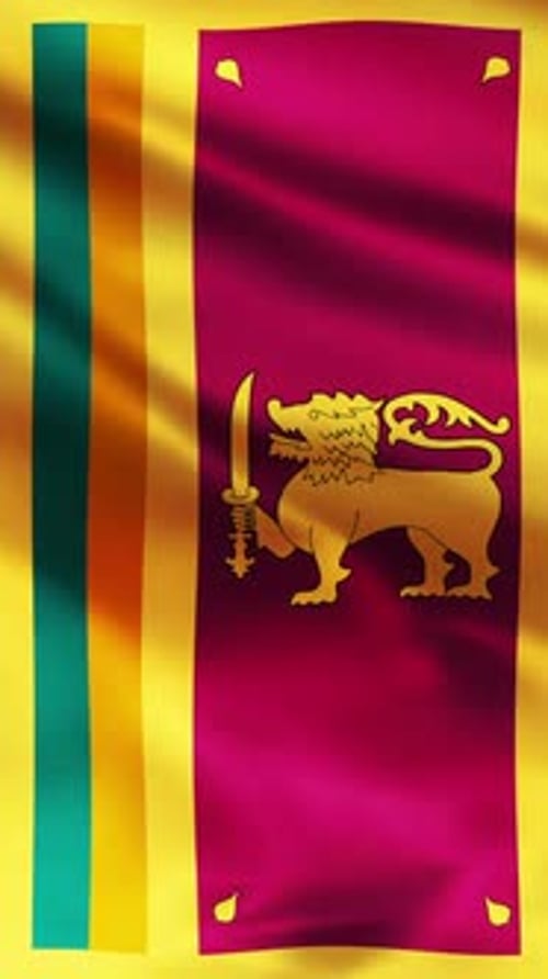 Animated Vertical Flag of Sri Lanka Waving Seamlessly