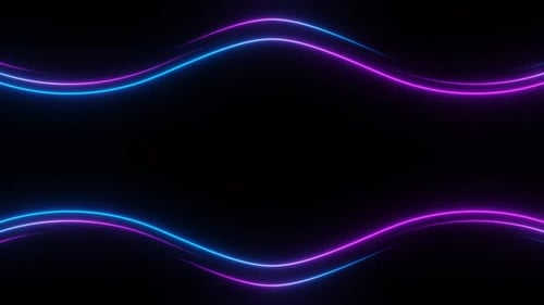 Purple Neon Curve Frame Loop Animation Background