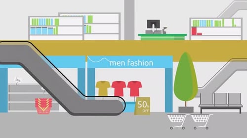 Animação de fundo de loja de departamentos