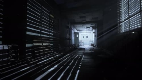 Dark Inside an Abandoned Decaying Mental Hospital