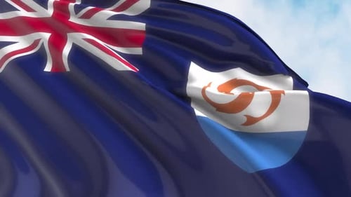 Anguilla Flag Waving Loop in Realistic Wind Animation