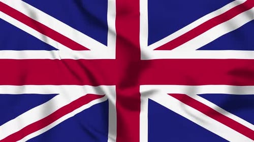 Realistic Waving Union Jack Flag Loop