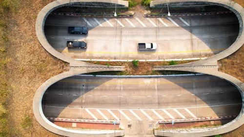 Drone footage of wildlife corridor bridges