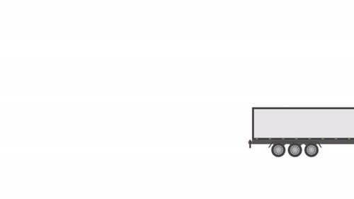 Flat Design Truck and Trailer Assembly Animation