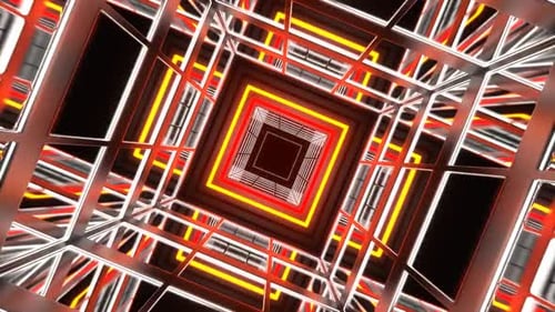 Multicolor Square Strobe Light Tunnel Background Vj Loop In HD