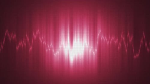 Abstract red energy equalizer from particles and dots abstract background, video 4k, 60 fps