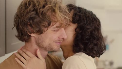 Affectionate Couple Embracing, Close Up