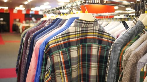 Row of Shirts in a Store in Istanbul