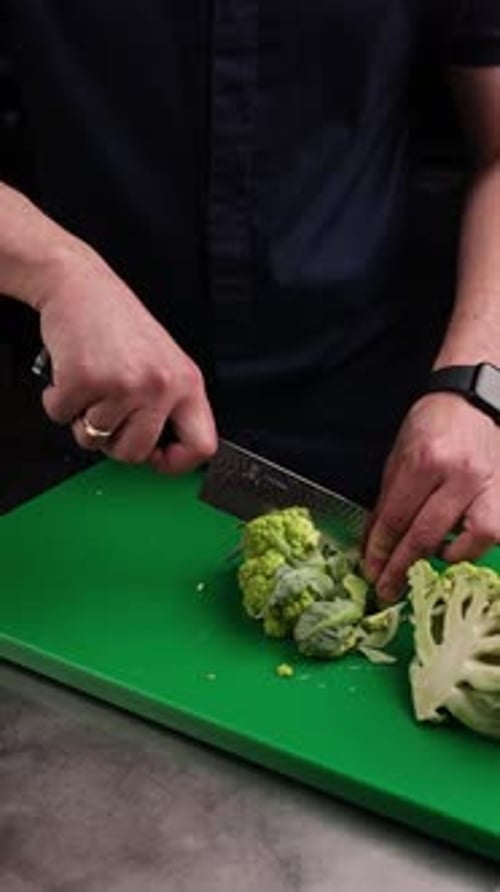 Chef preparing a vegetable dish