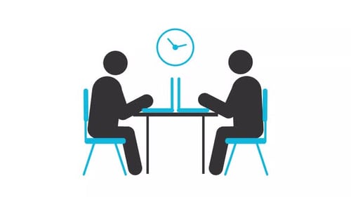 Coworking environment stickman animation silhouette
