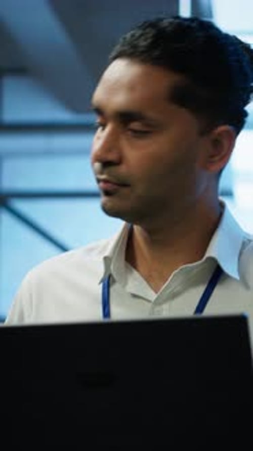 Vertical Video System Administrator in Data Center Using Notebook