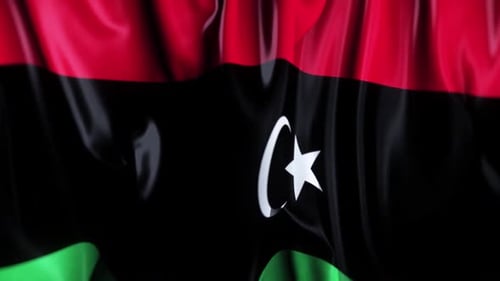 Realistic Waving Flag of Libya