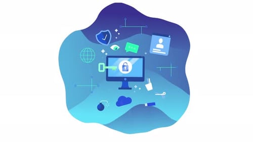 Animated Digital Network Security Concept