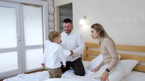 Family Togetherness in a Bright Home Bedroom
