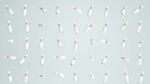 Floating Bowling Pins Looping Background Animation