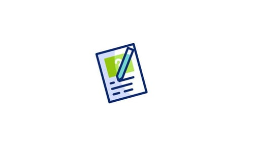 Animated Document Writing Question Mark Icon