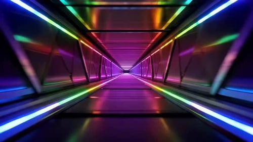 Futuristic Neon SciFi Tunnel Motion Background