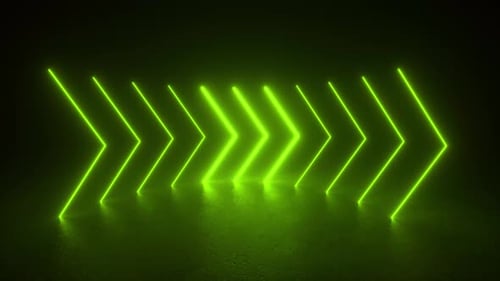 Dynamic Colorful Neon Chevron Arrows Moving Forward