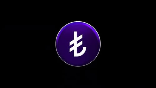 Animated 3D Turkish Lira Currency Coin Icon Rotation Loop