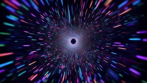Abstrakte Neon-Hyper-Speed-Space-Warp-Tunnelschleife